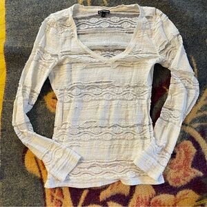Express lace long sleeve top size small